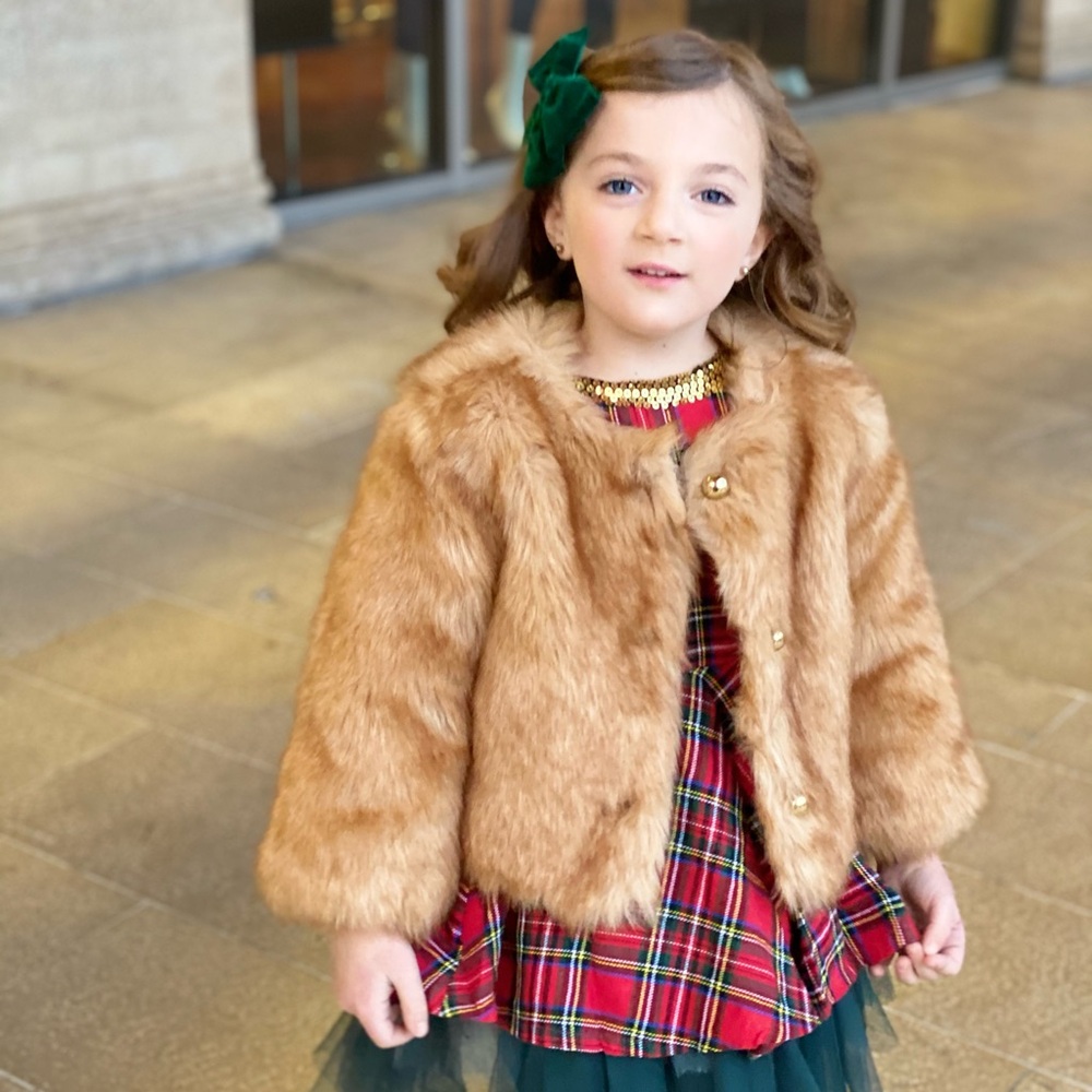 Janie and Jack Faux Fur Brown Jacket